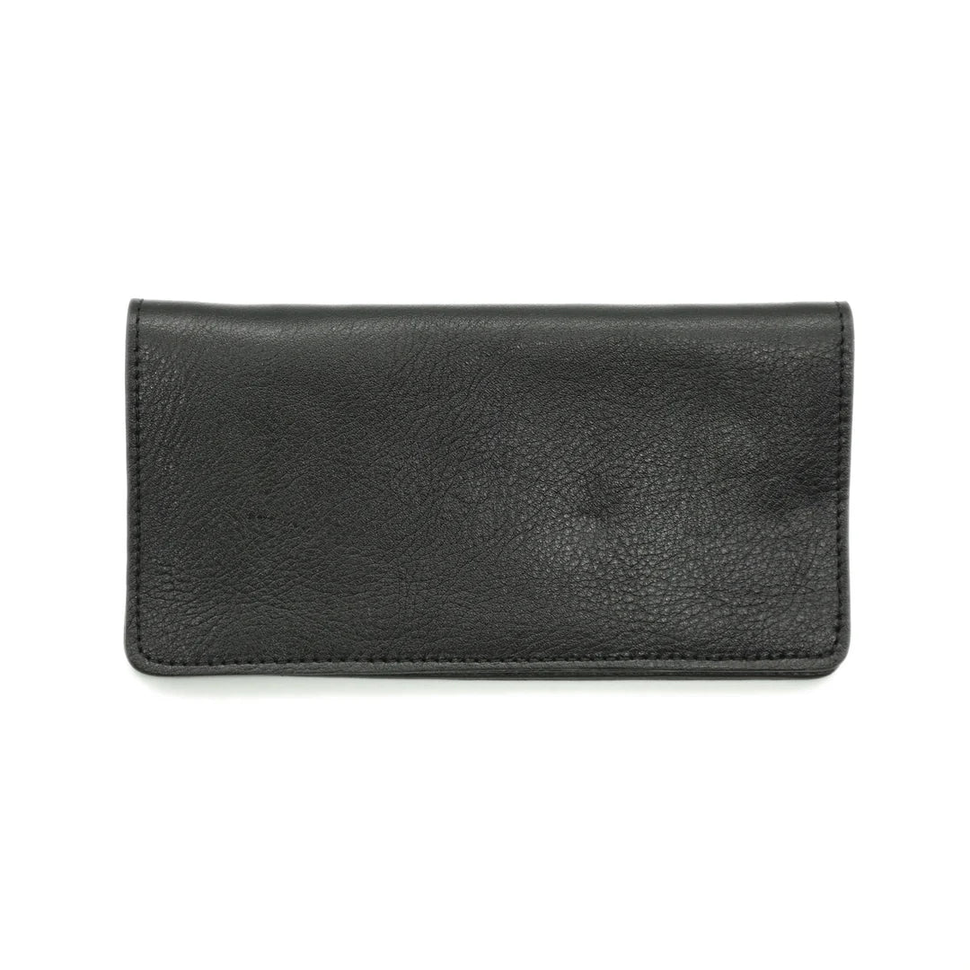 Obbi Good Label Kingsman Coat Long Wallet - Tumbled Black - Front of wallet closed on white background