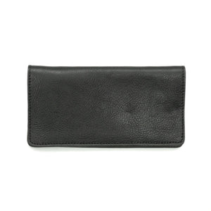 Obbi Good Label Kingsman Coat Long Wallet - Tumbled Black - Front of wallet closed on white background