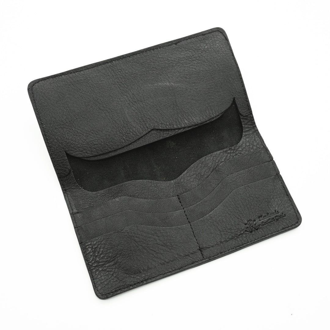 Obbi Good Label Kingsman Coat Long Wallet - Tumbled Black - Inside of wallet on white background