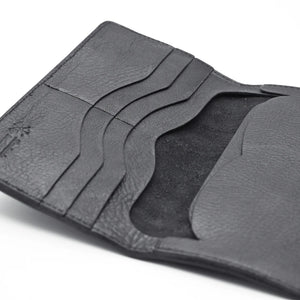 Obbi Good Label Kingsman Coat Long Wallet - Tumbled Black - Detail of card slots