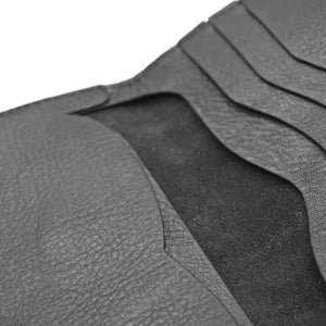 Obbi Good Label Kingsman Coat Long Wallet - Tumbled Black - detail of leather texture