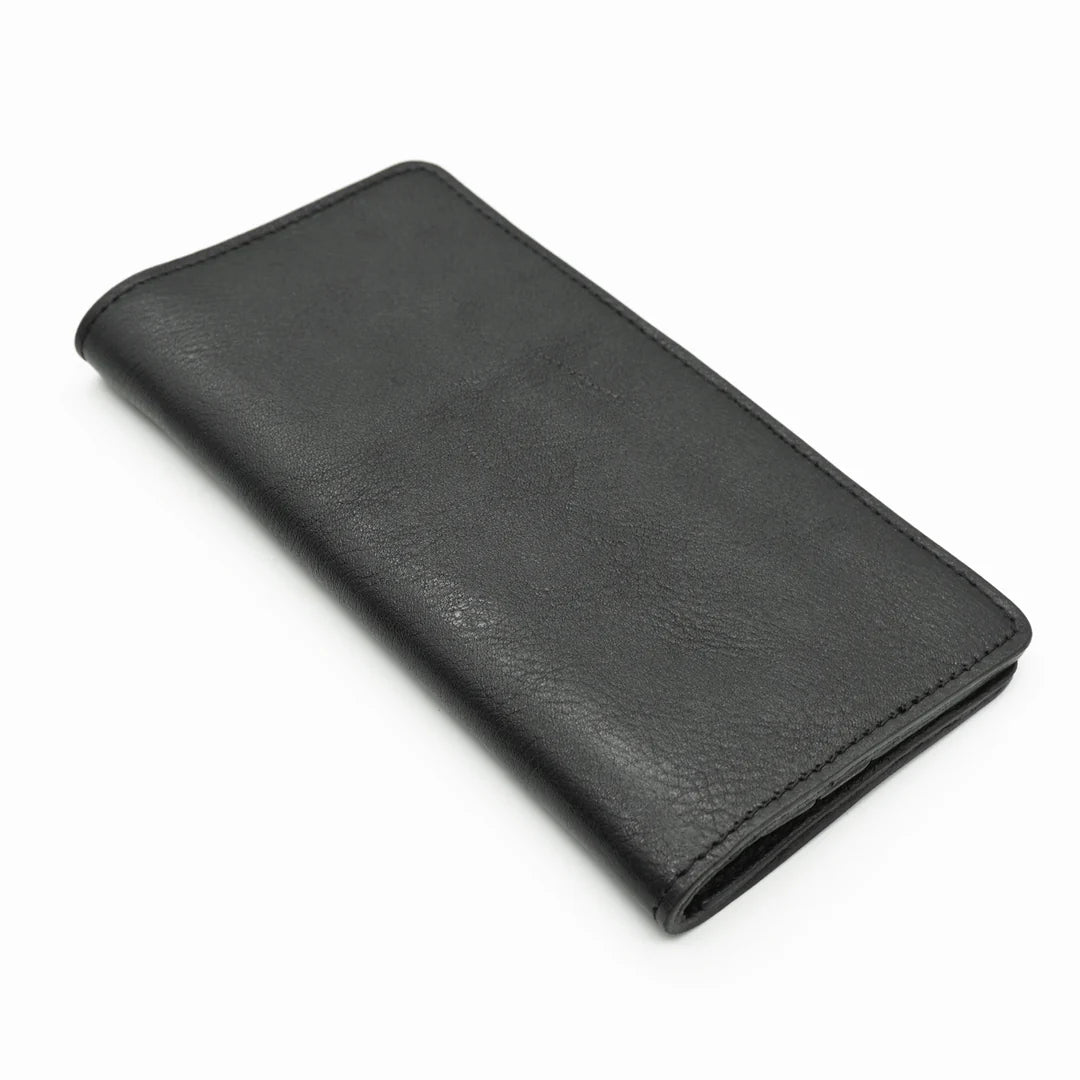 Obbi Good Label Kingsman Coat Long Wallet - Tumbled Black - Back of wallet on white background