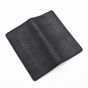 Obbi Good Label Kingsman Coat Long Wallet - Tumbled Black - Outside of wallet with it open on white background