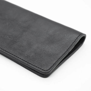 Obbi Good Label Kingsman Coat Long Wallet - Tumbled Black - Side view of front of wallet closed