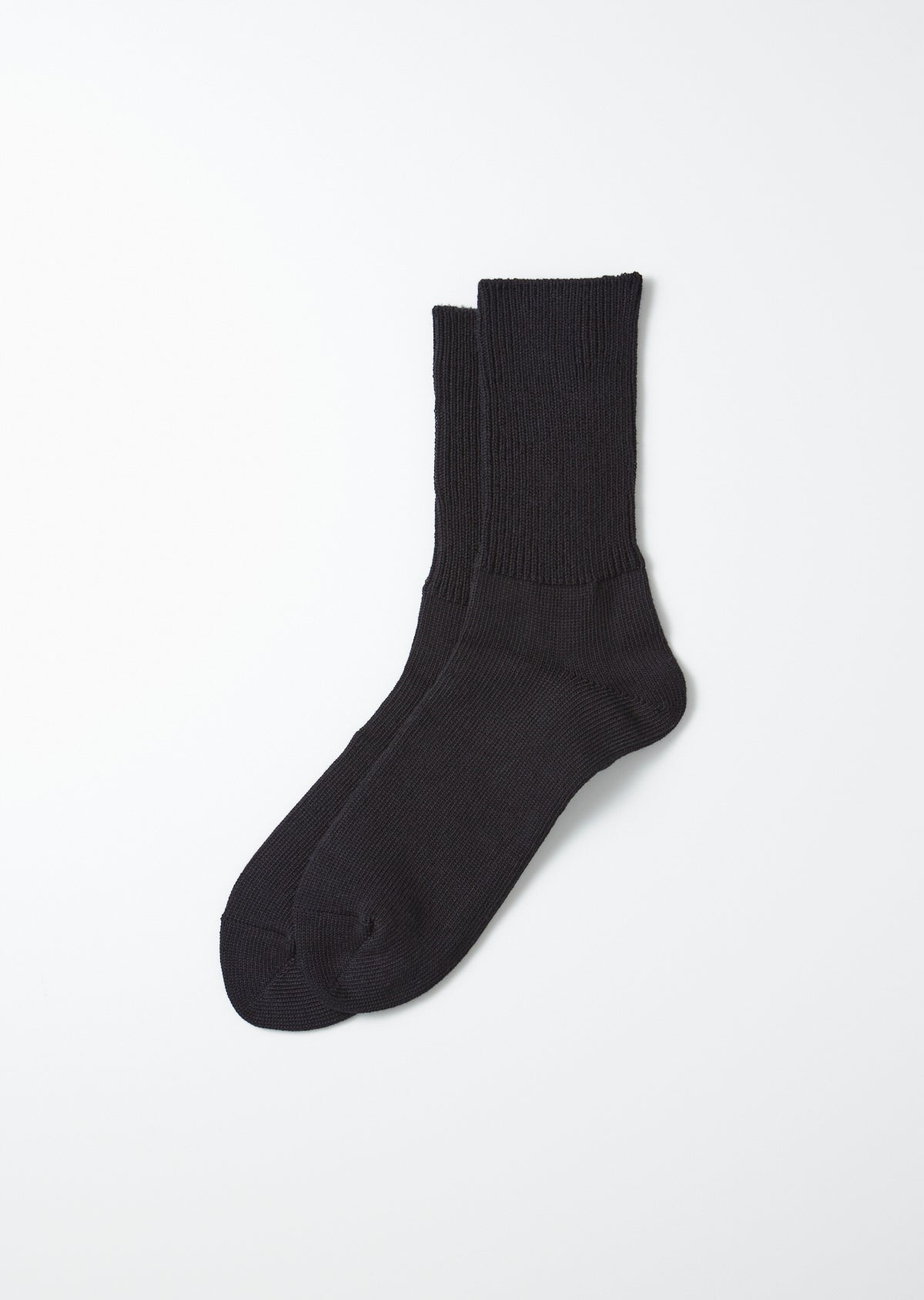 Rototo R1427 Organic Daily 3 Pack Ribbed Crew Socks - Black