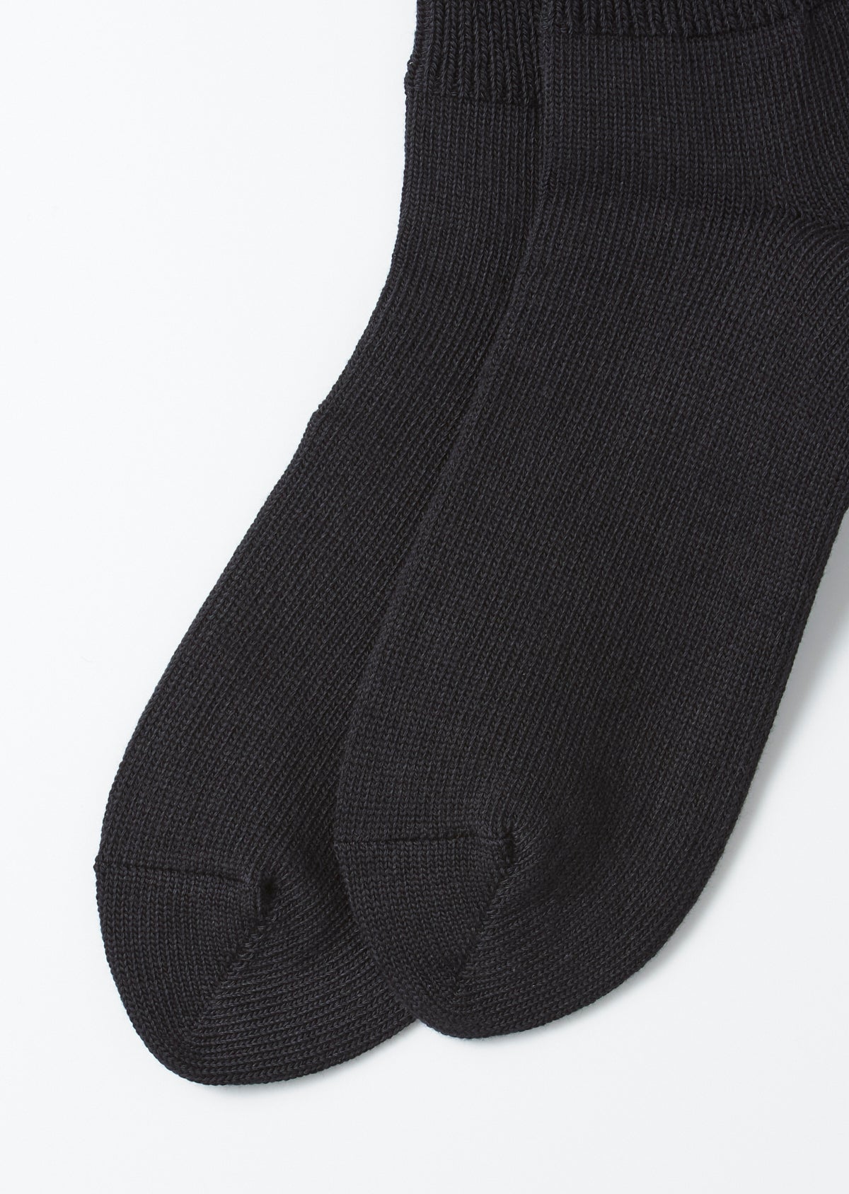 Rototo R1427 Organic Daily 3 Pack Ribbed Crew Socks - Black