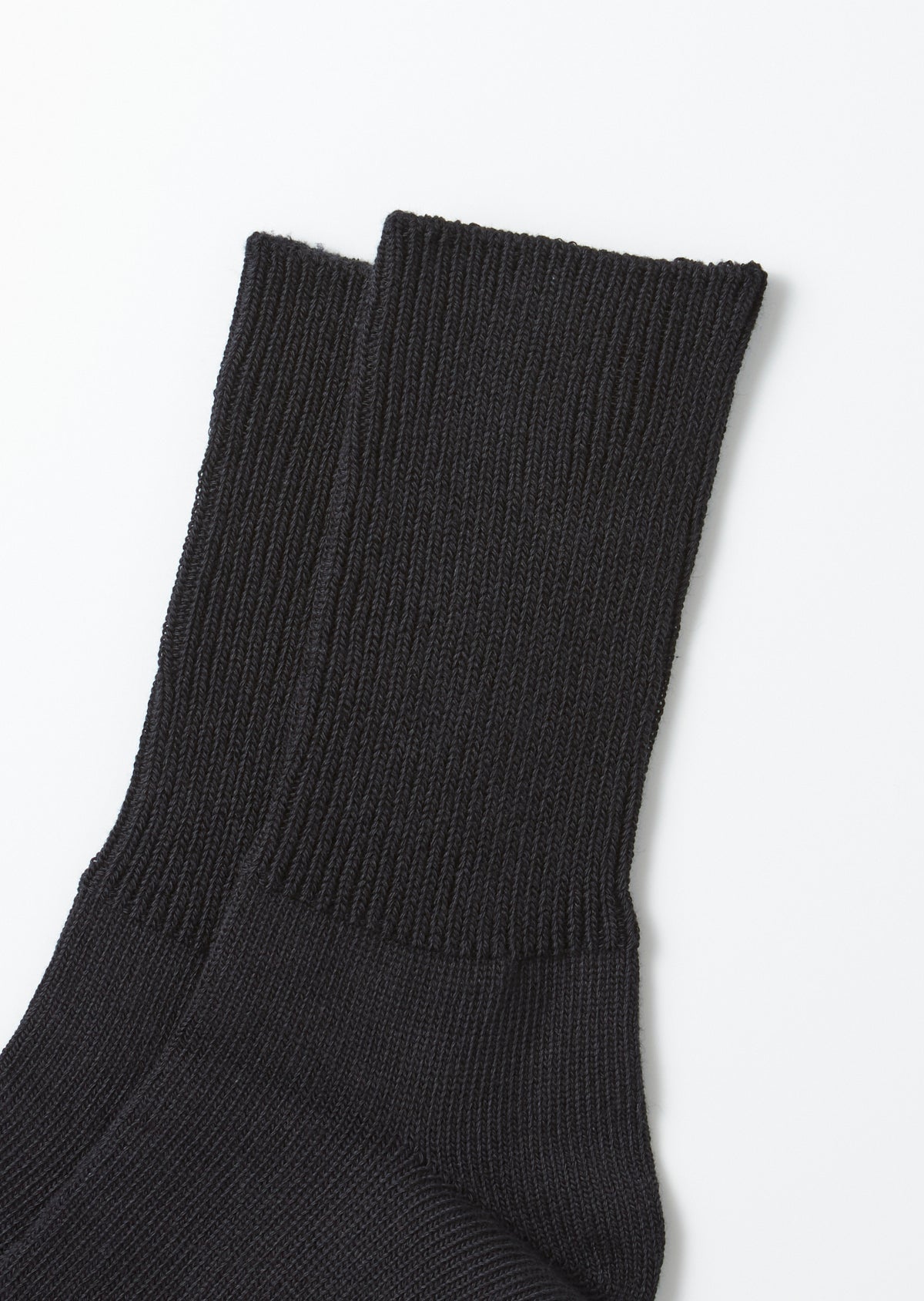 Rototo R1427 Organic Daily 3 Pack Ribbed Crew Socks - Black