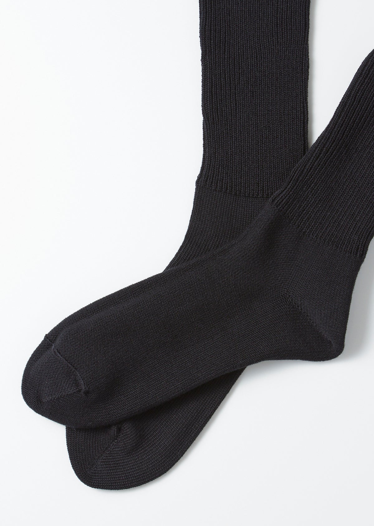 Rototo R1427 Organic Daily 3 Pack Ribbed Crew Socks - Black
