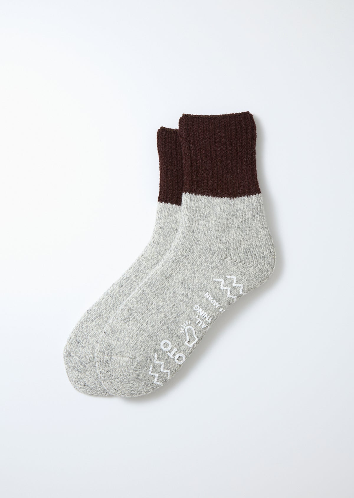 Rototo R1618 Retro Winter Room Socks - Brown