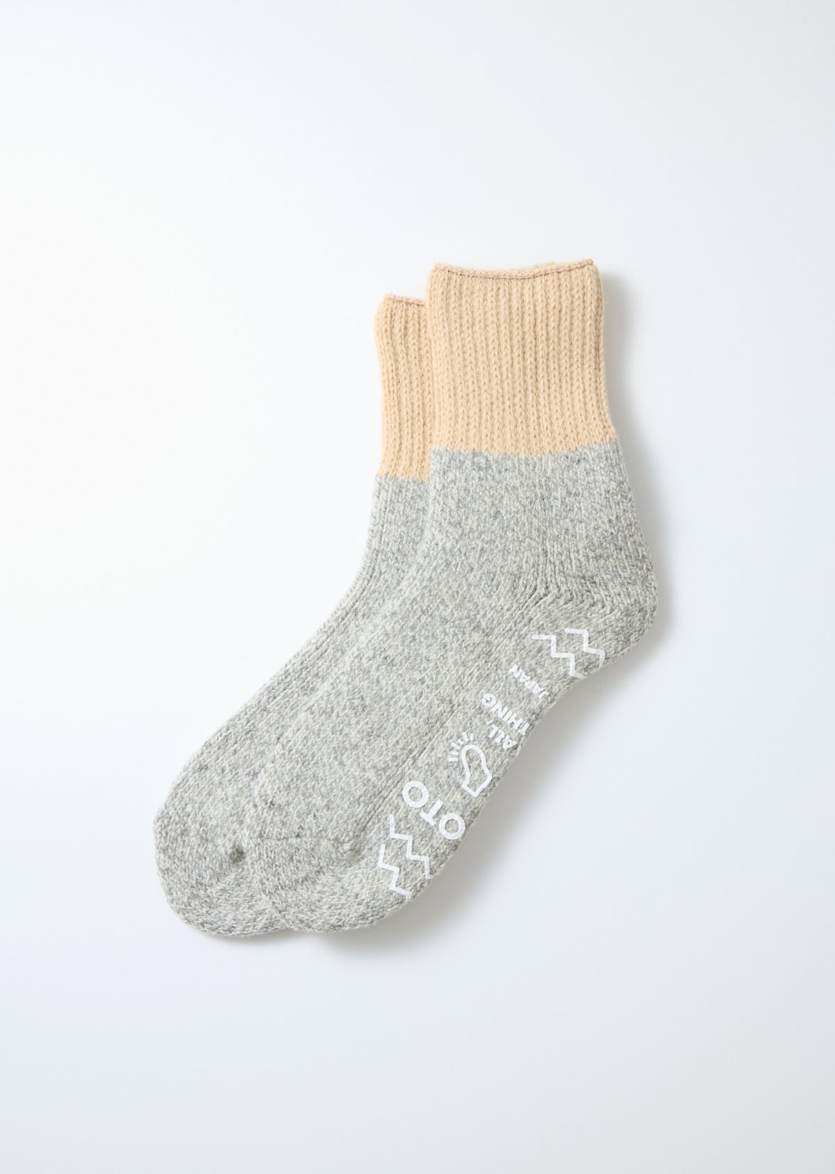 Rototo R1618 Retro Winter Room Socks - Light Beige