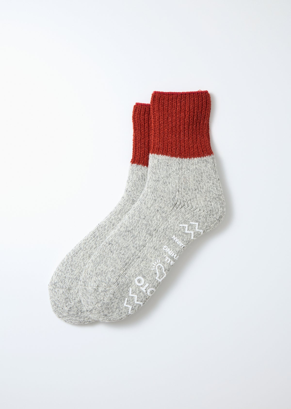 Rototo R1618 Retro Winter Room Socks - Terracotta