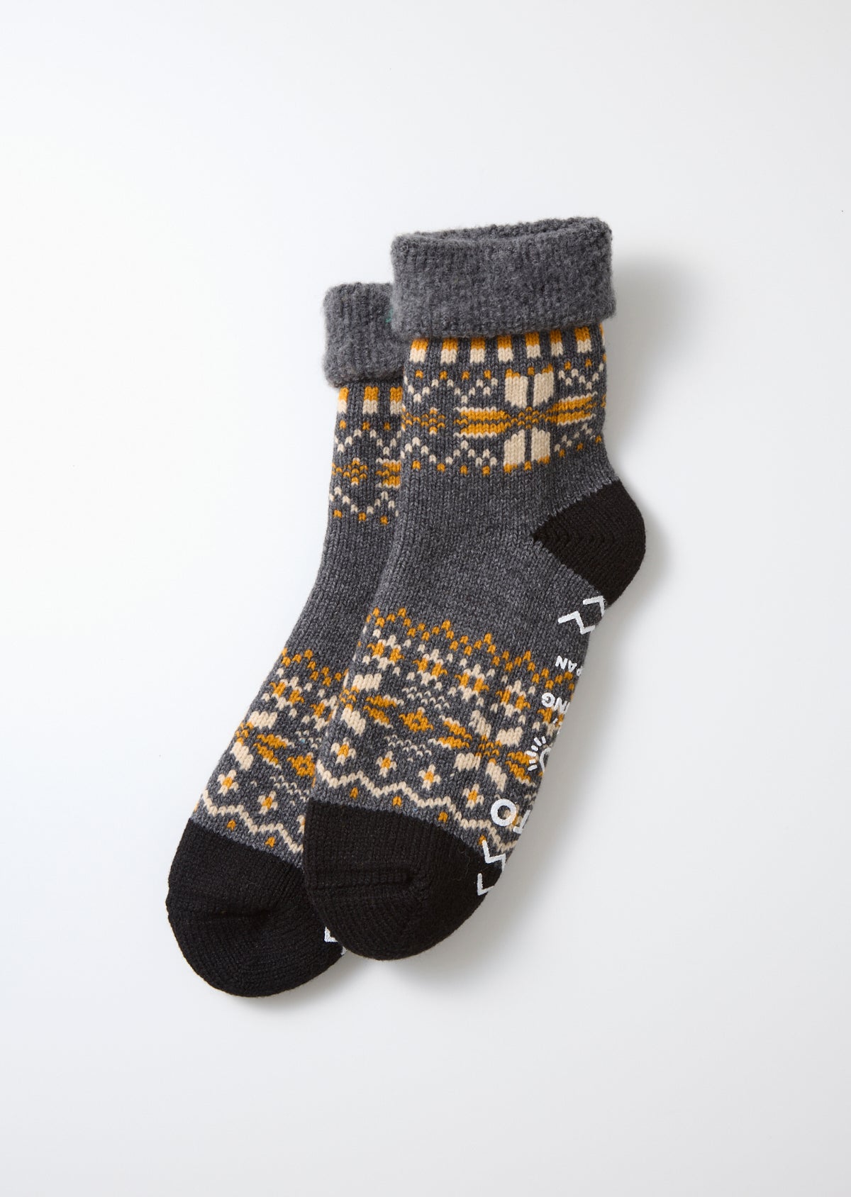 Rototo R1624 Comfy Room Socks Snowflake - Dark Gray