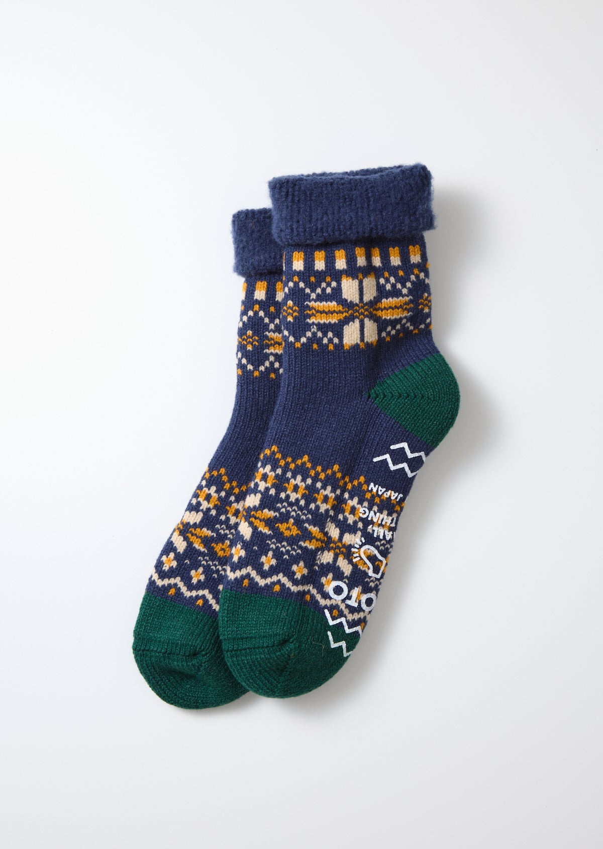 Rototo R1624 Comfy Room Socks Snowflake - Navy