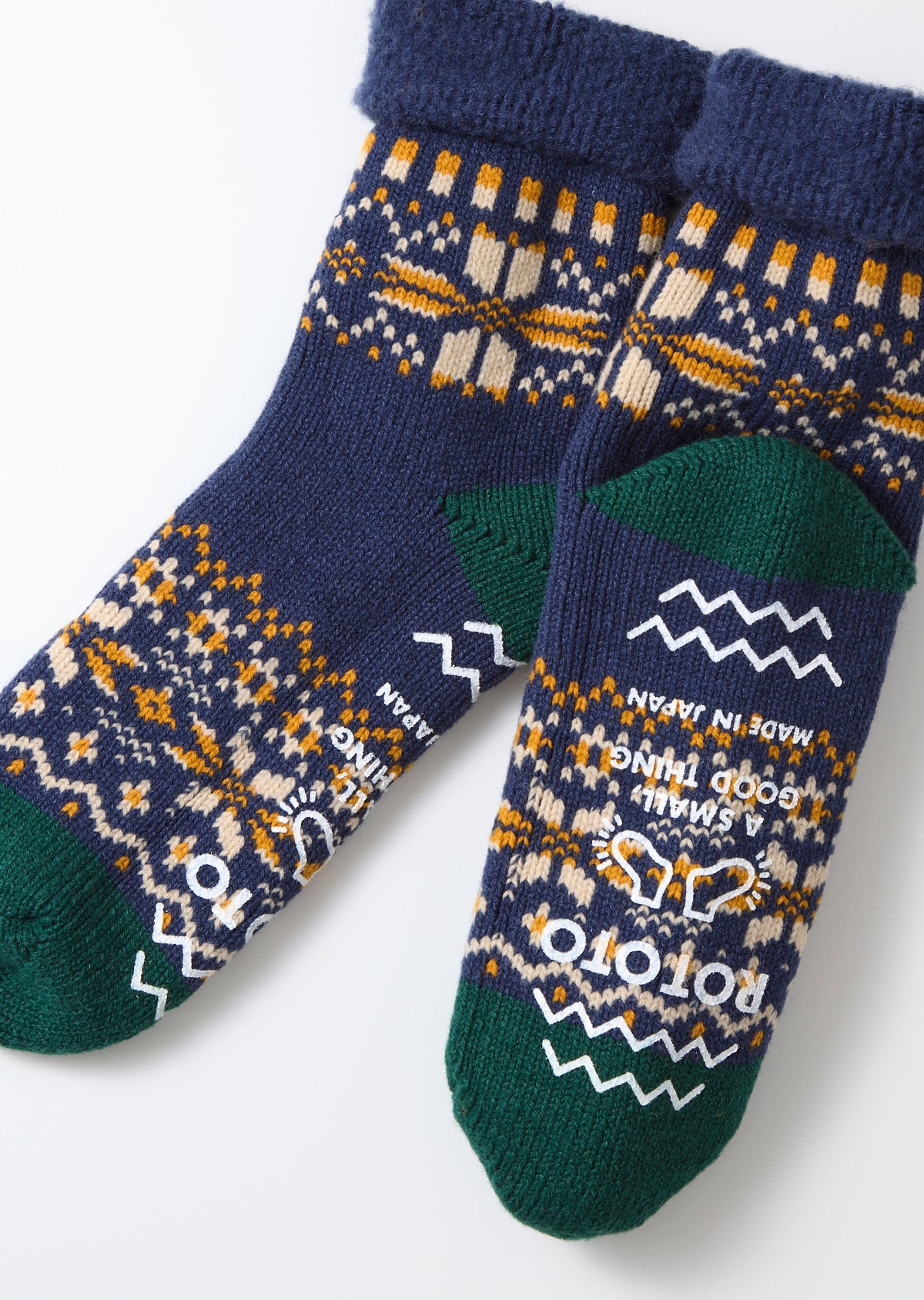 Rototo R1624 Comfy Room Socks Snowflake - Navy