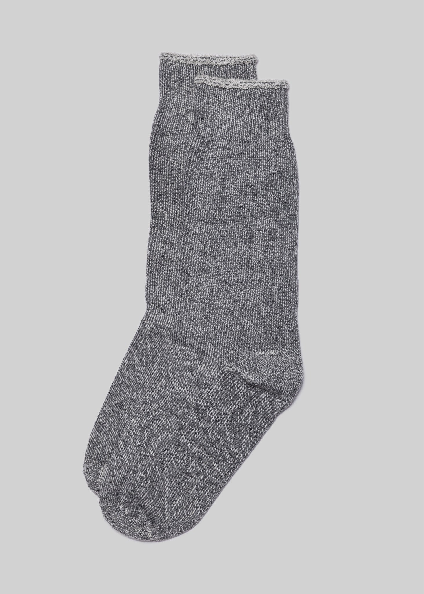 American Trench Sunday Sock in Heather Grey laid flat