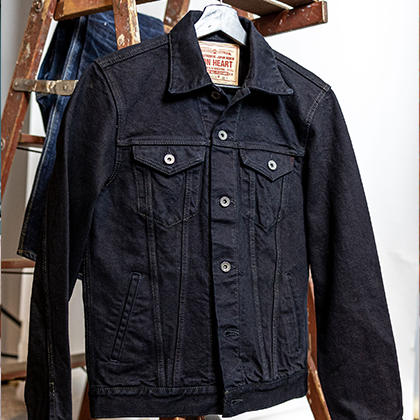 Front view of an Iron heart denim jacket 