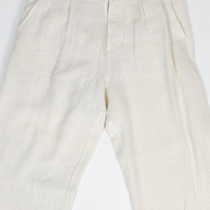 Hansen Garments Bobby Wide Pleated Trousers - Off White Gauze - product shot - front facing - white background