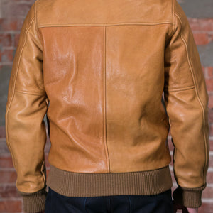Dehen 1920 All-City Leather Jacket - Rust. model back profile