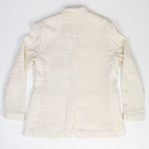Hansen Garments Charlie Three Button Blazer - Off White Gauze - product shot - back facing - white backdrop
