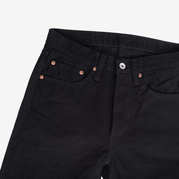 Iron Heart IH-555S-142bb 14oz Selvedge Denim Super Slim Cut Jeans - Black/Black