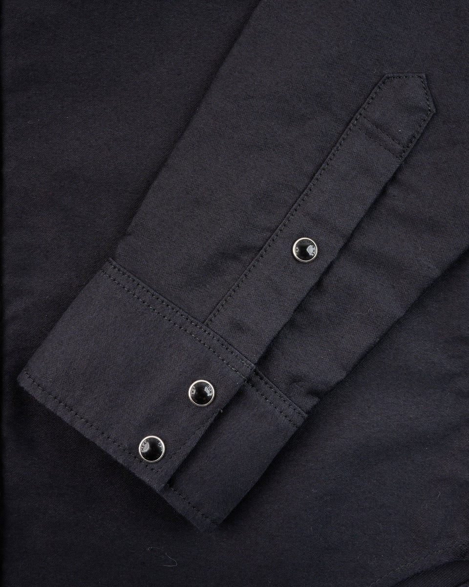 Iron Heart IHSH-426-BLK 12oz Military Moleskin Western Shirt - Black