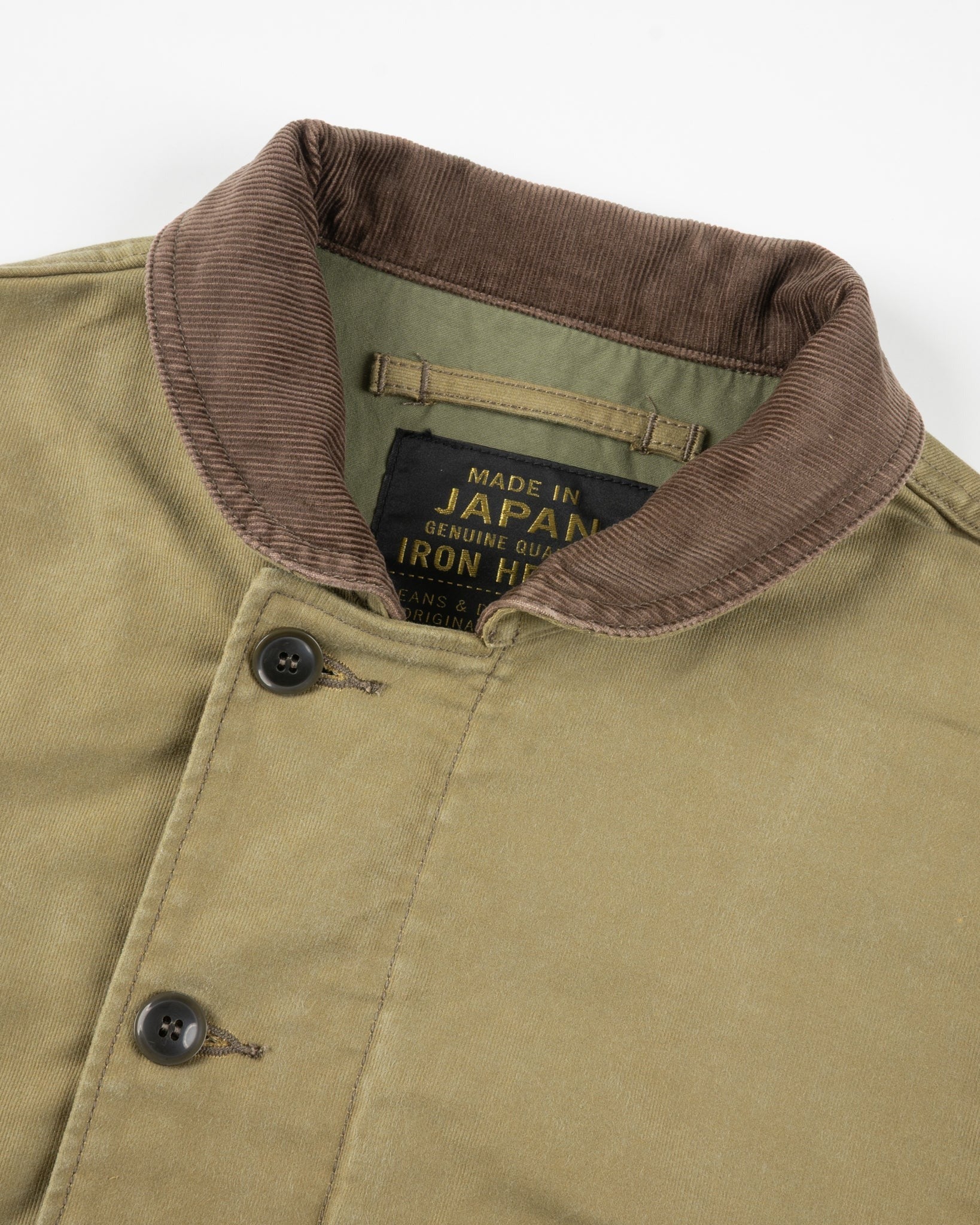 Iron Heart IHM-48-KHA 12oz Whipcord Lightweight N1 Deck Jacket - Khaki