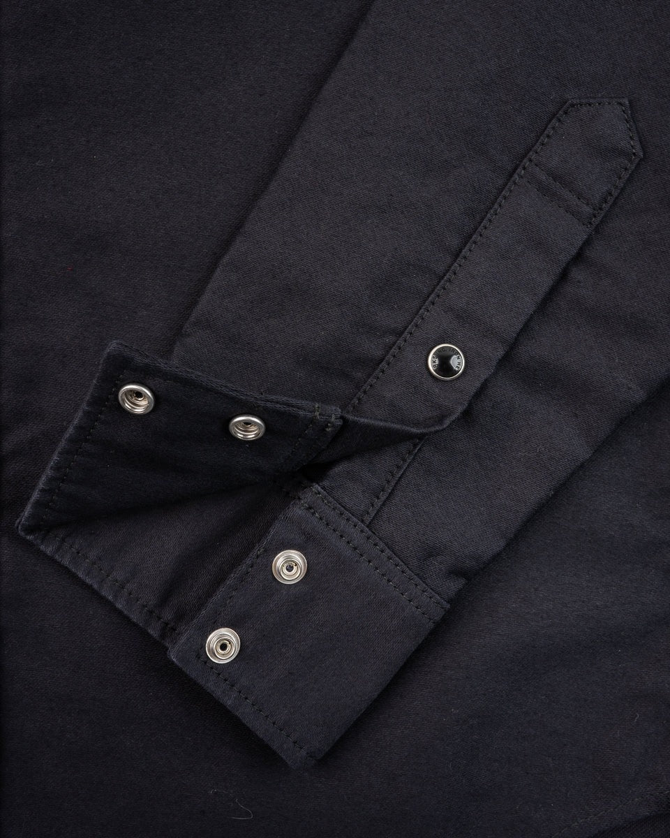 Iron Heart IHSH-426-BLK 12oz Military Moleskin Western Shirt - Black