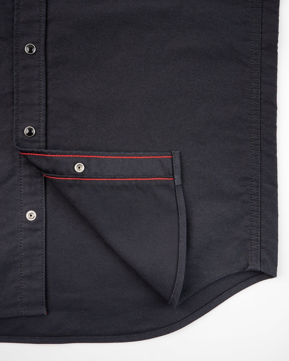 Iron Heart IHSH-426-BLK 12oz Military Moleskin Western Shirt - Black