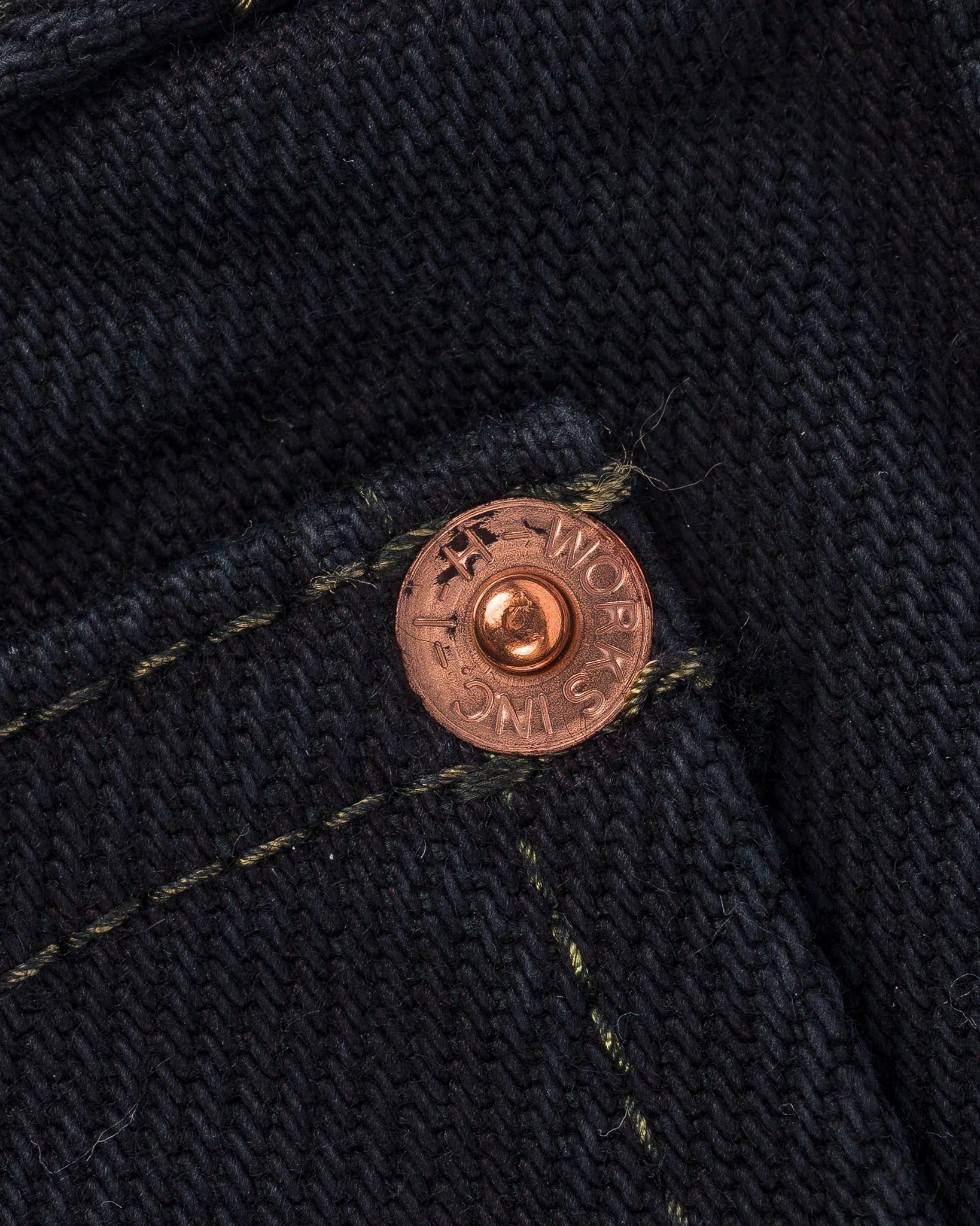 Iron Heart IH-888S-21od Indigo Overdyed Black 21oz. Selvedge Denim - Tapered Cut