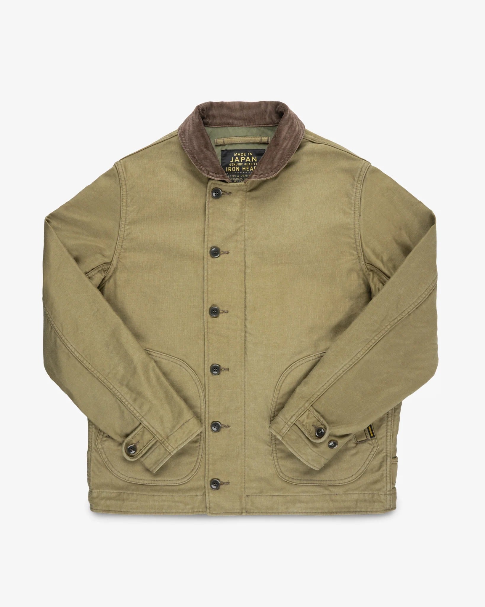 Iron Heart IHM-48-KHA 12oz Whipcord Lightweight N1 Deck Jacket - Khaki