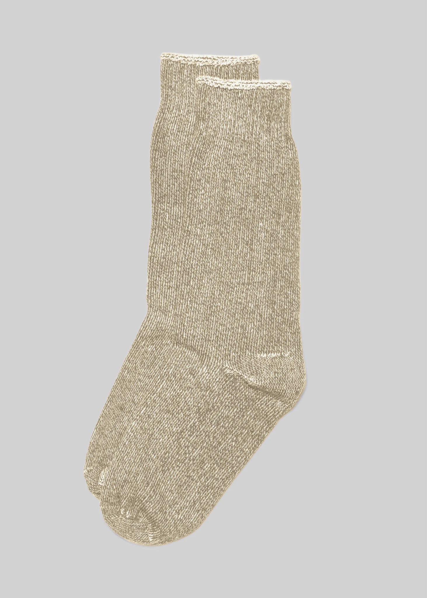 American Trench Sunday Sock in Khaki laid flat