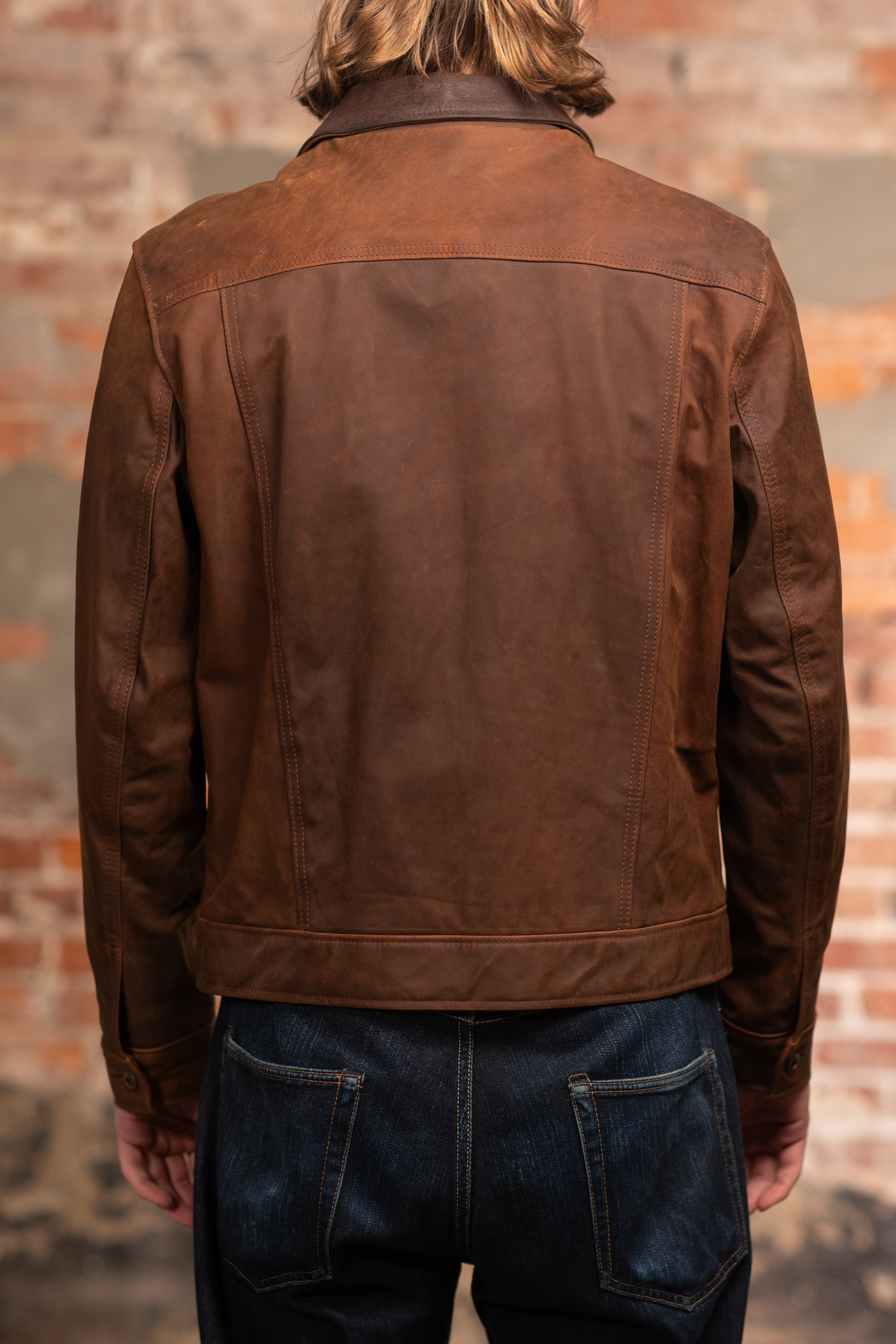Schott NYC 538 Nubuck Cowhide Mechanic's Jacket - Brown