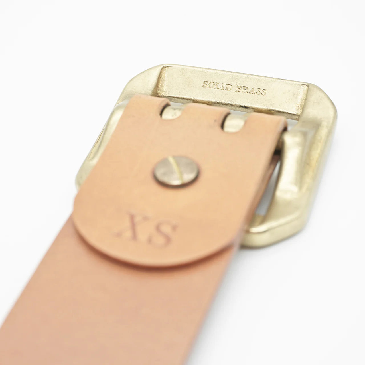 Obbi Good Label Double Prong Garrison Buckle Leather Belt - Natural