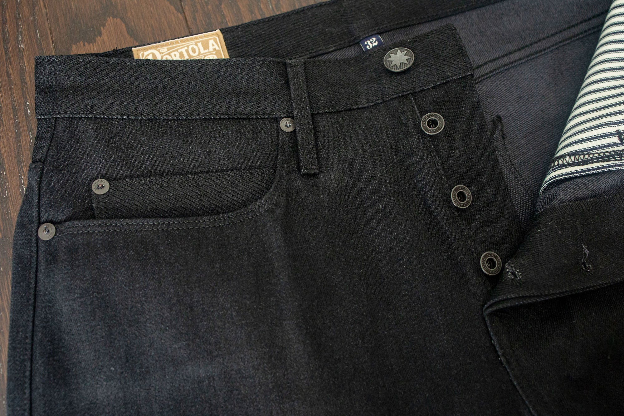 Freenote Cloth Portola Taper - 14.25oz Black Grey Denim