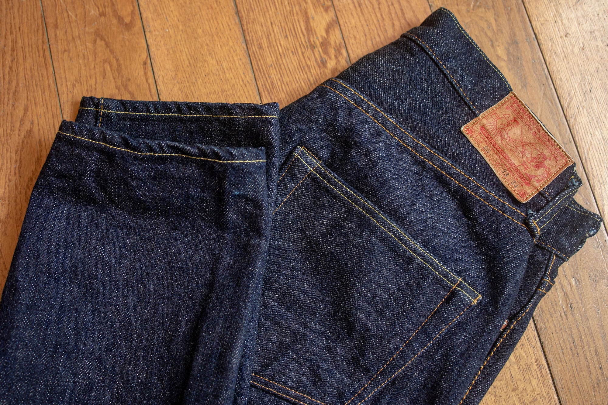 Samurai S520XX21oz 21oz Cho-Kiwami Selvedge Regular Taper - flat lay back folded