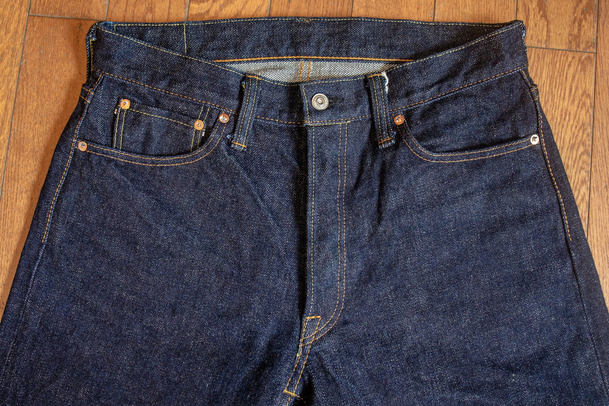 Samurai S510XX21ozII 21oz Cho-Kiwami Selvedge Regular Straight - flat lay front detail