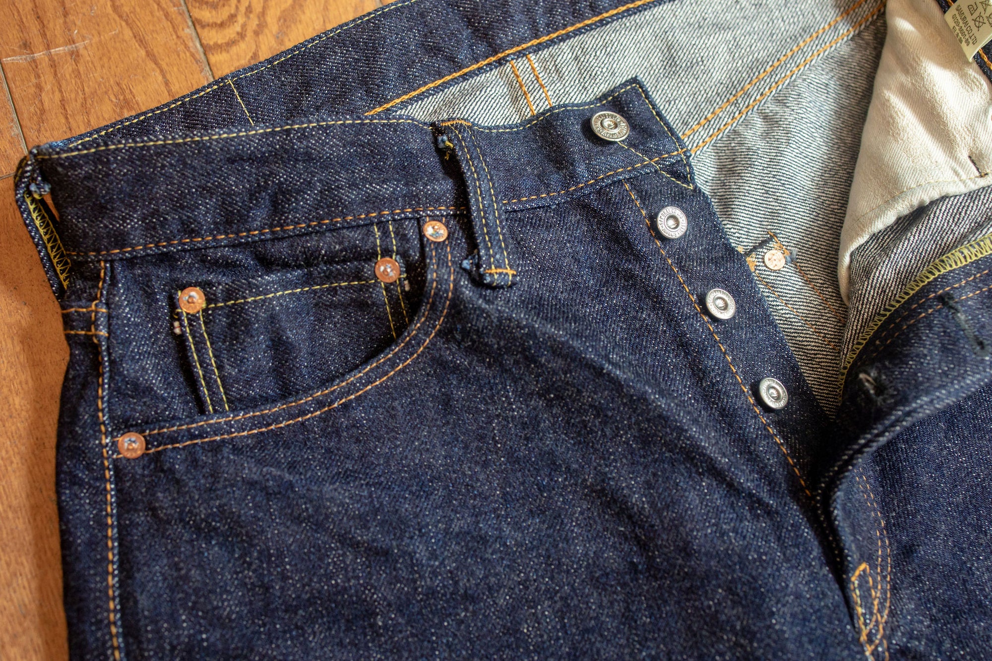 Samurai S510XX21ozII 21oz Cho-Kiwami Selvedge Regular Straight - button fly detail