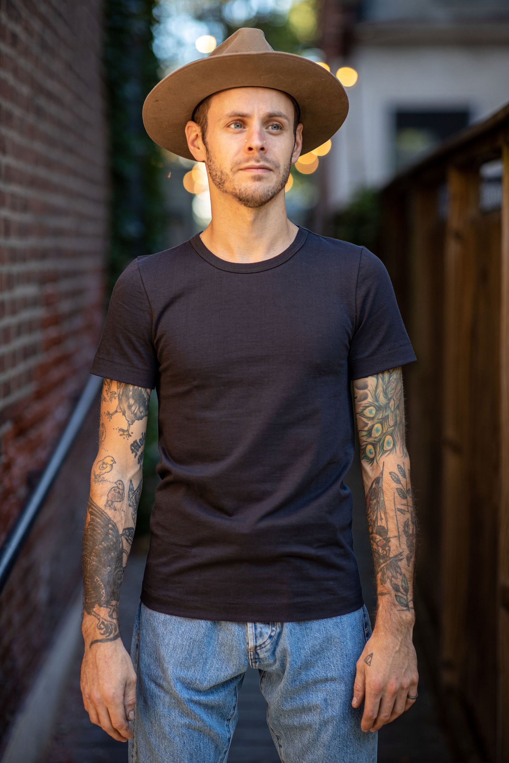 Merz b. Schwanen 1950's Crew Neck T-Shirt - Deep Black