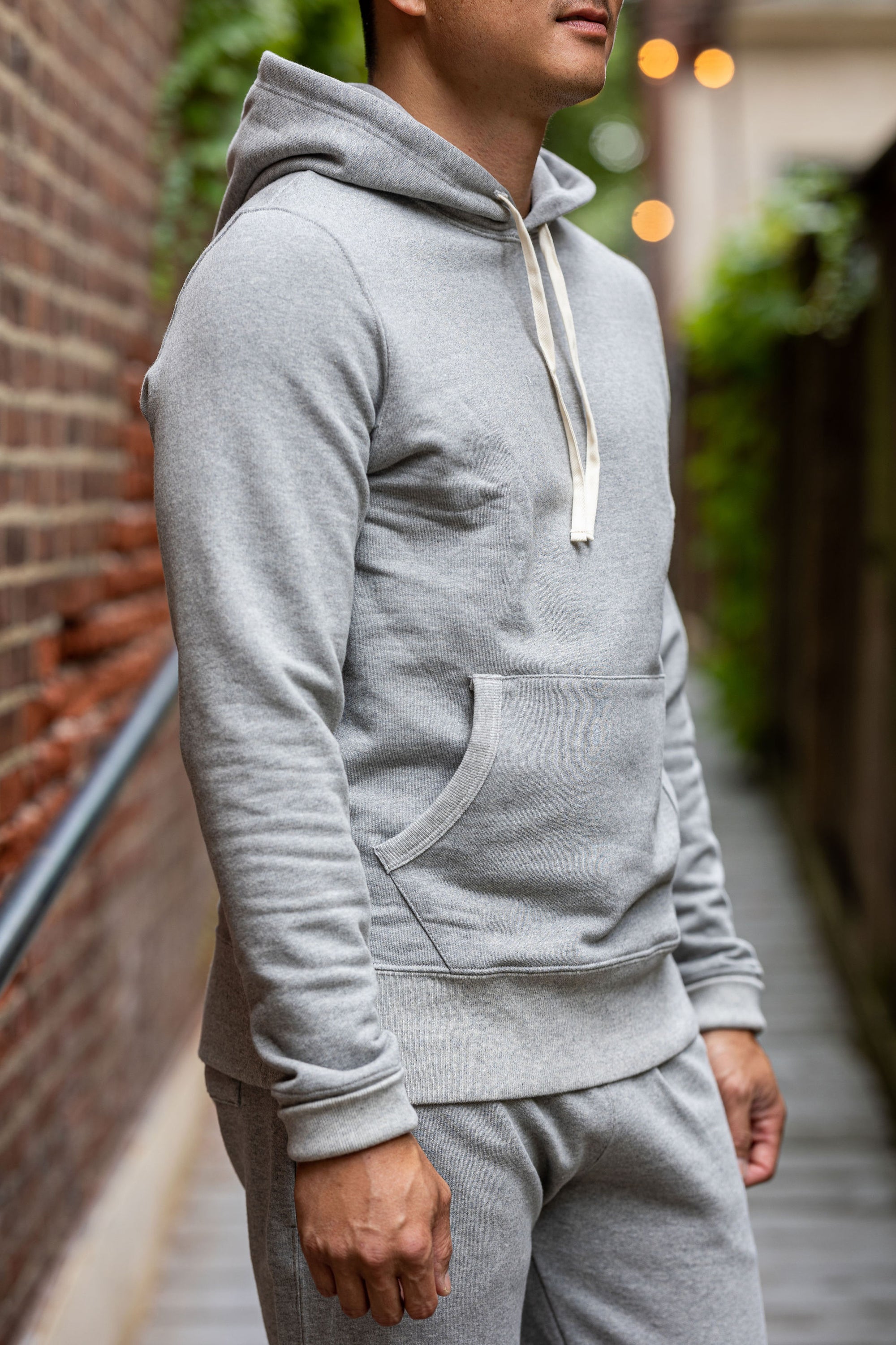 Merz b. Schwanen 382 Loopwheel Hoodie - Grey Melange
