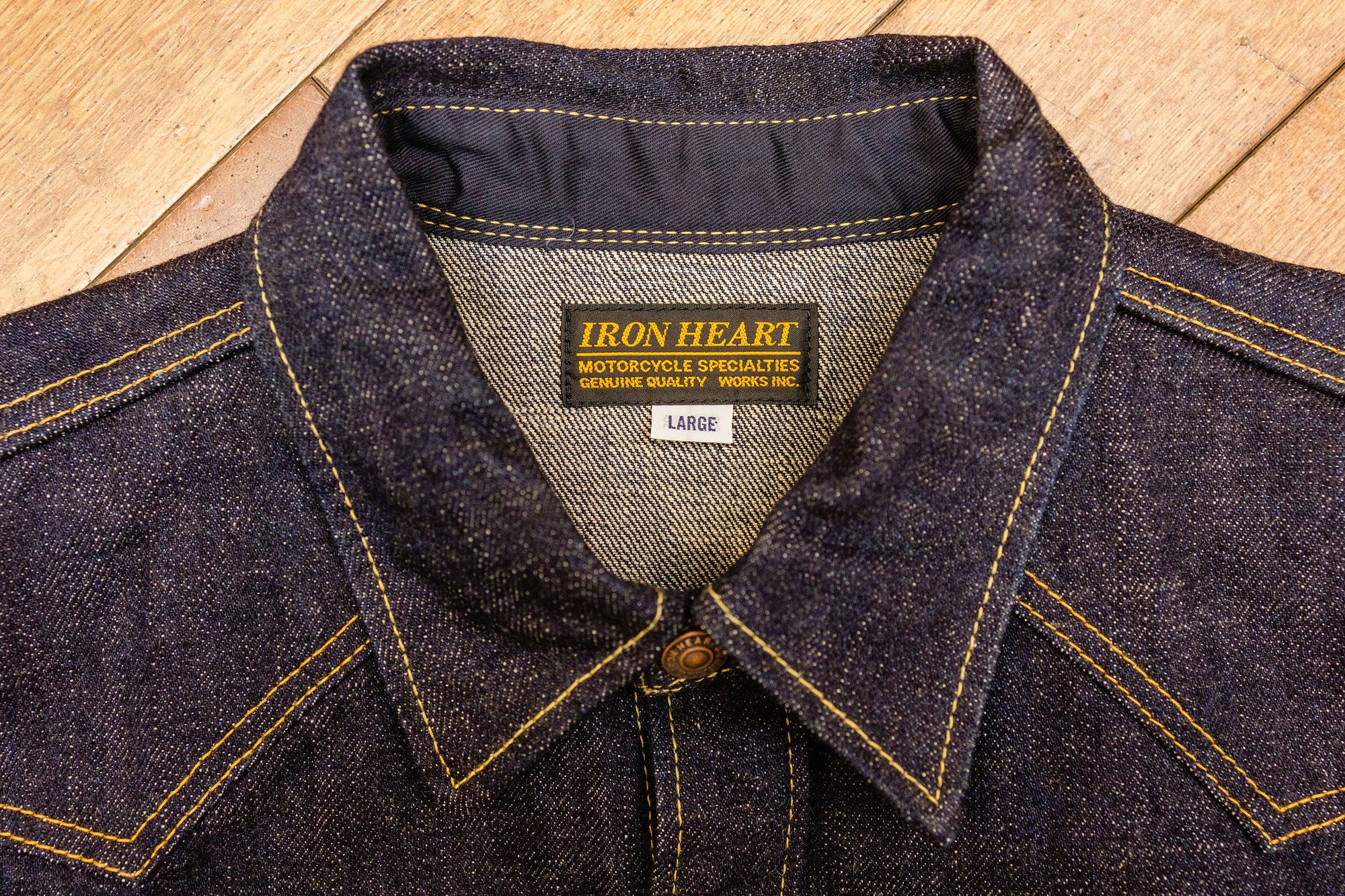 Iron Heart IHSH-292-IND 18oz Vintage Selvedge Denim CPO Shirt - Indigo