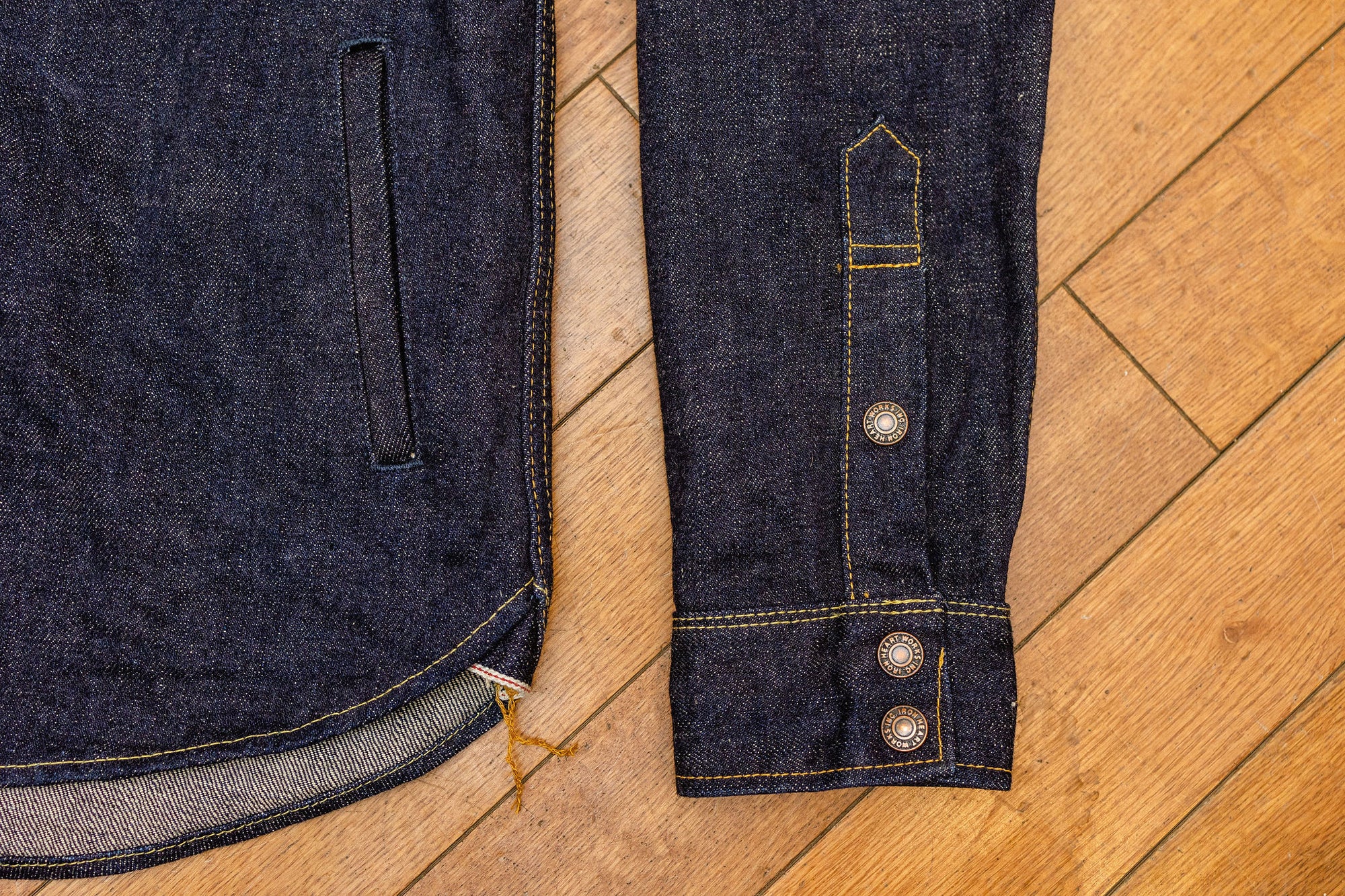 Iron Heart IHSH-292-IND 18oz Vintage Selvedge Denim CPO Shirt - Indigo