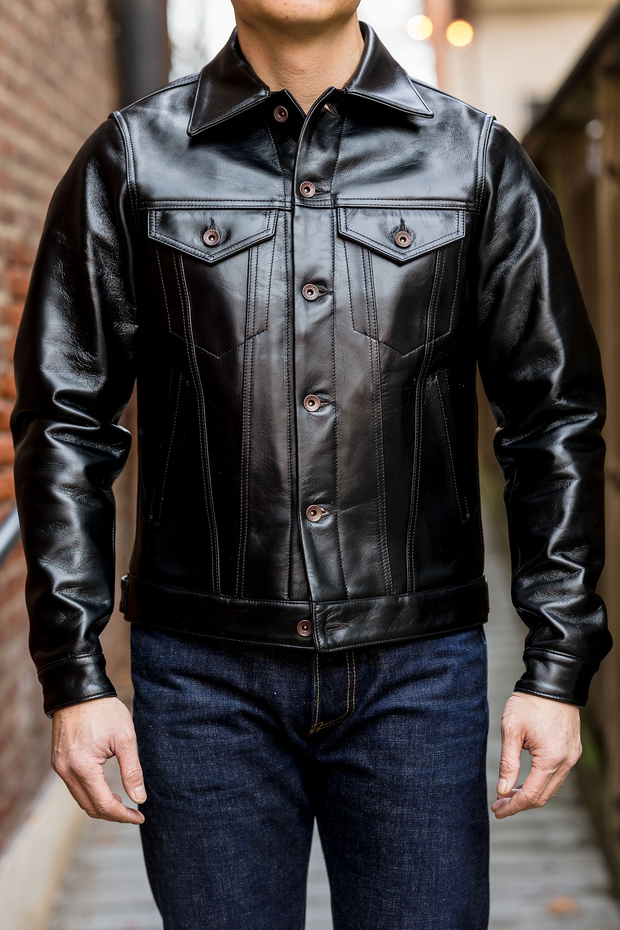 Iron Heart IHJ-64-BLK Horsehide Modified Type III Jacket - Black