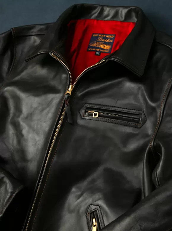 The Flat Head FN-LJ-HS001 Horsehide Single Riders Jacket - Black