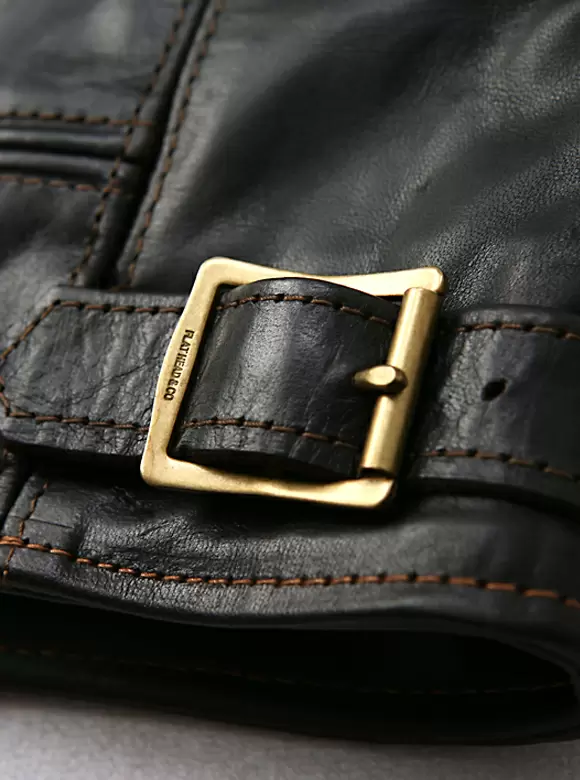The Flat Head FN-LJ-HS001 Horsehide Single Riders Jacket - Black