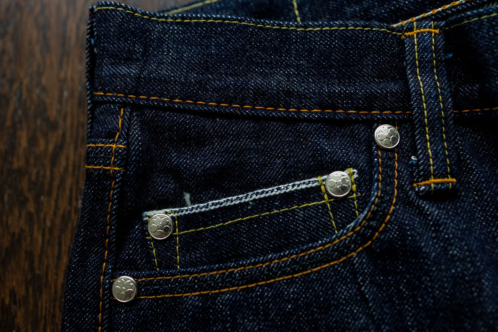 Samurai S004JP 15oz Yamato Series Slim Tapered - coin pocket details