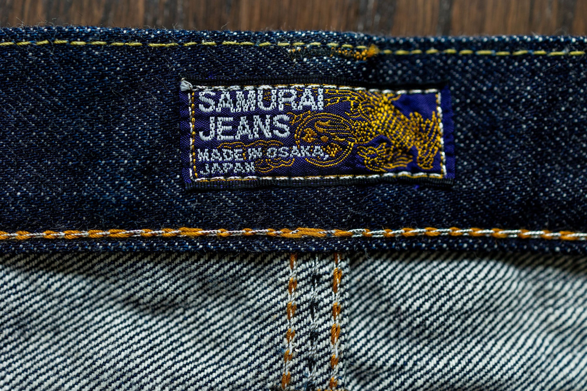 Samurai S004JP 15oz Yamato Series Slim Tapered - label details