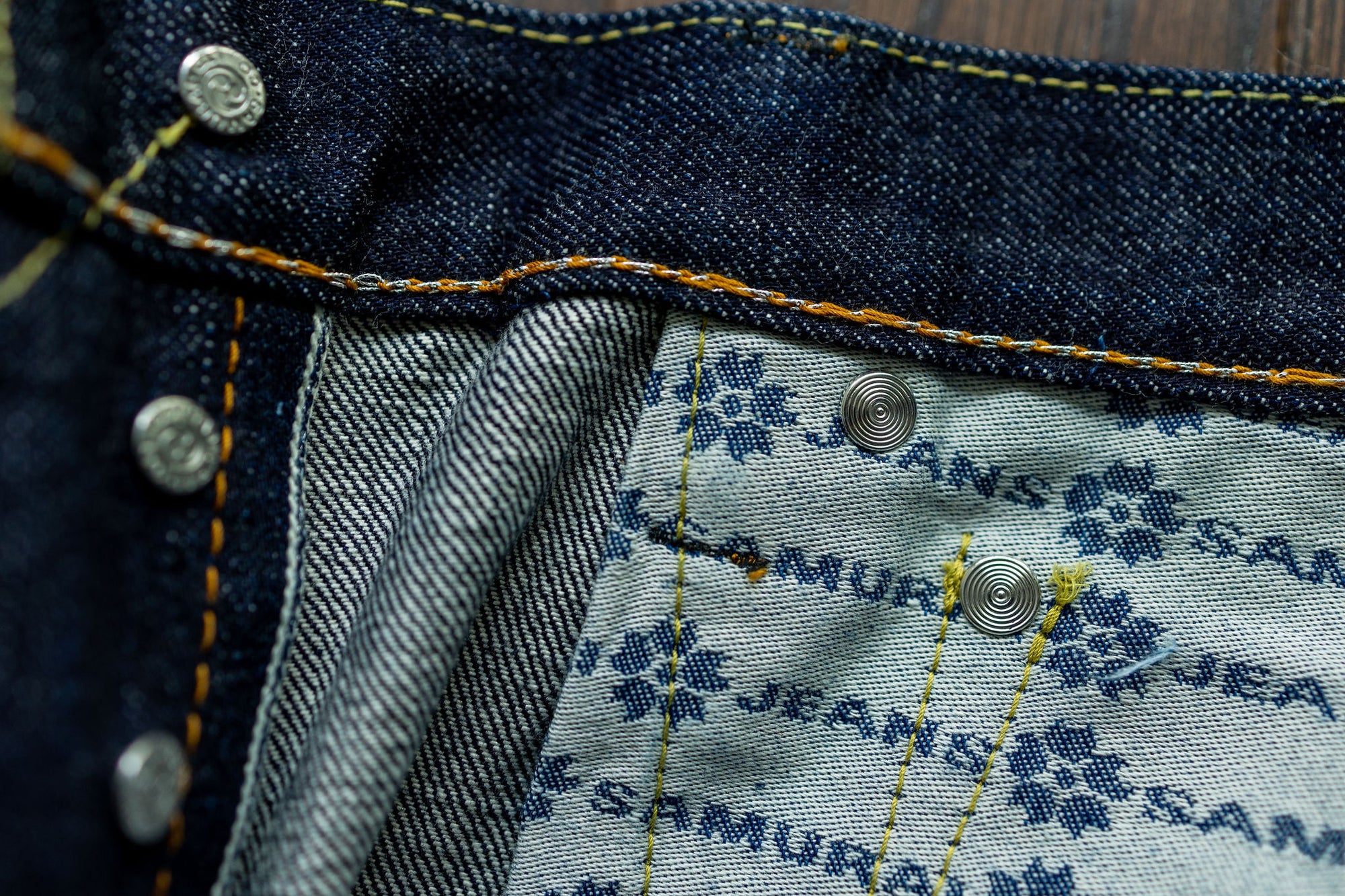 Samurai S004JP 15oz Yamato Series Slim Tapered - hidden rivet details