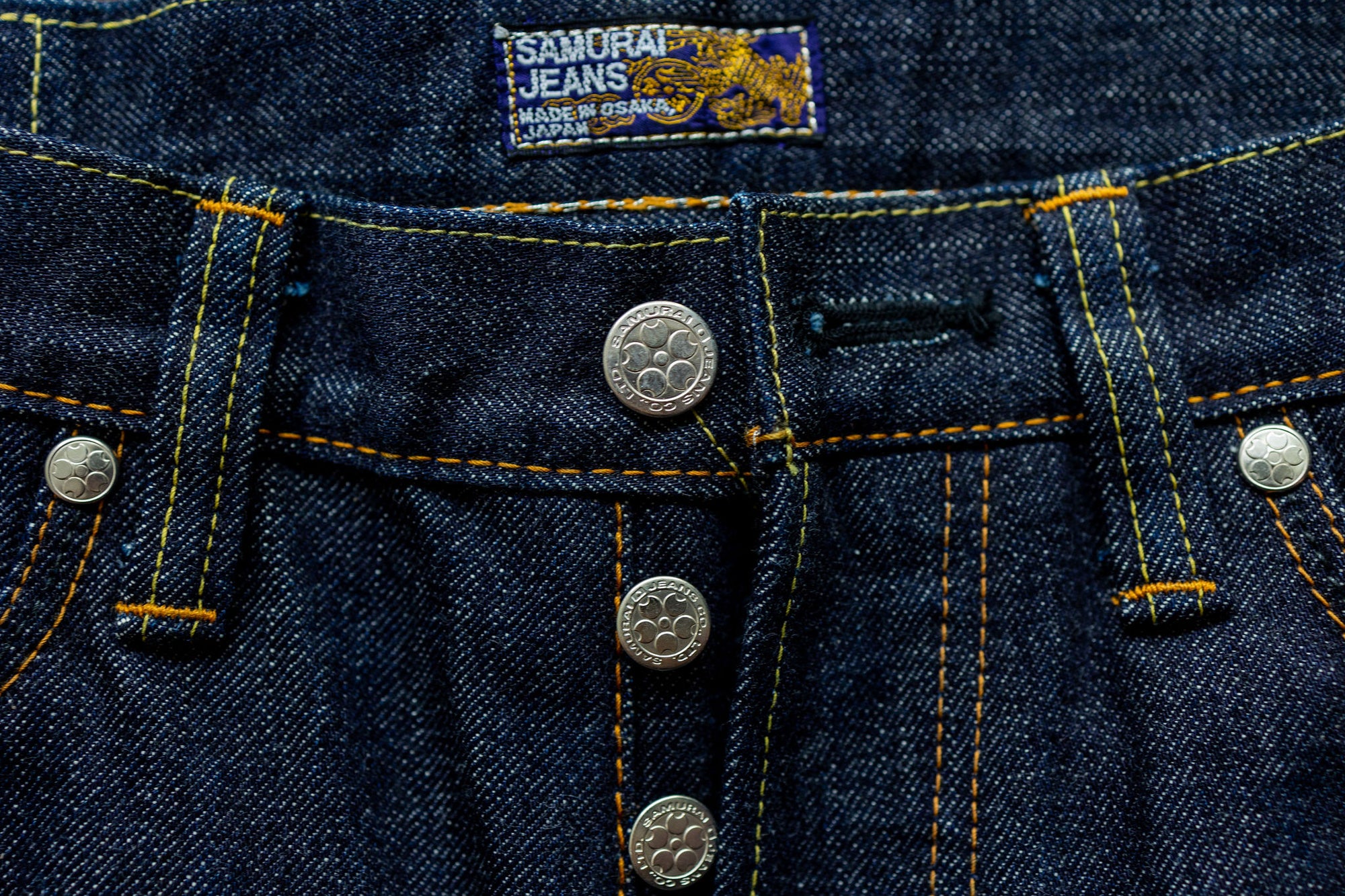 Samurai S004JP 15oz Yamato Series Slim Tapered - button fly details