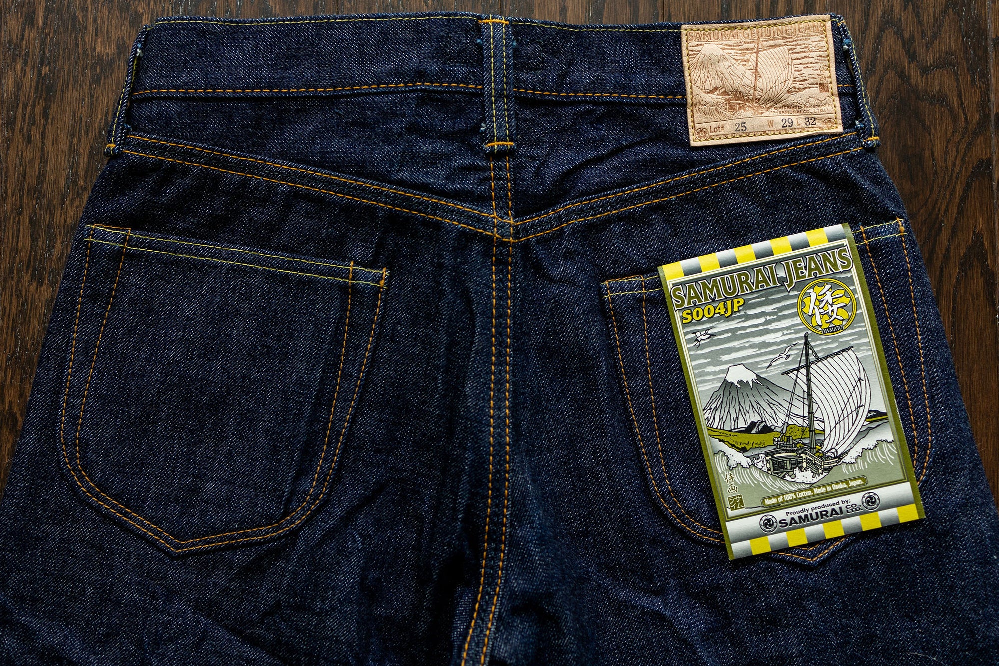 Samurai S004JP 15oz Yamato Series Slim Tapered - back details