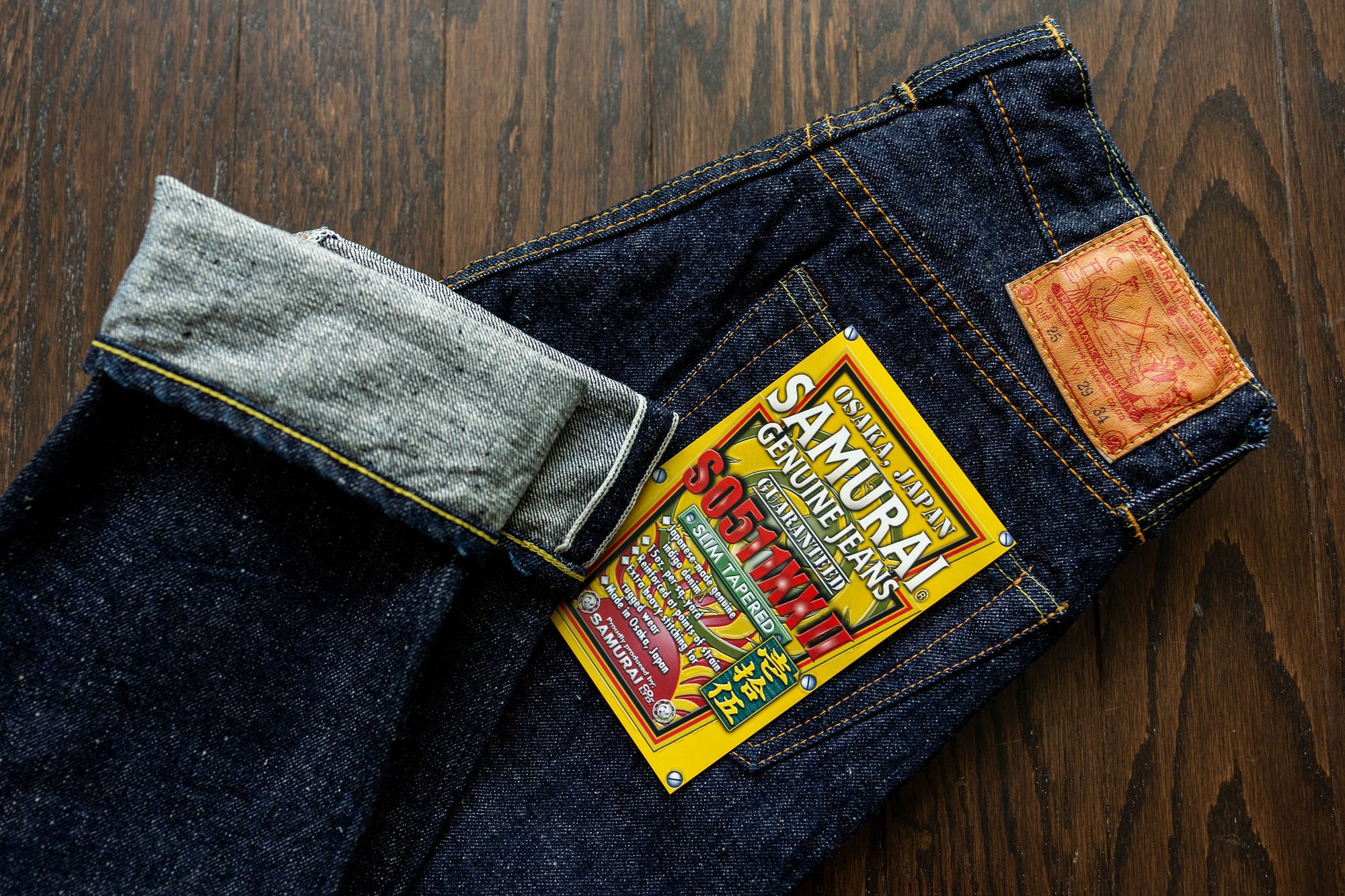 Samurai S0511XXII 15oz Otokogi Selvedge Slim Tapered - flat lay back